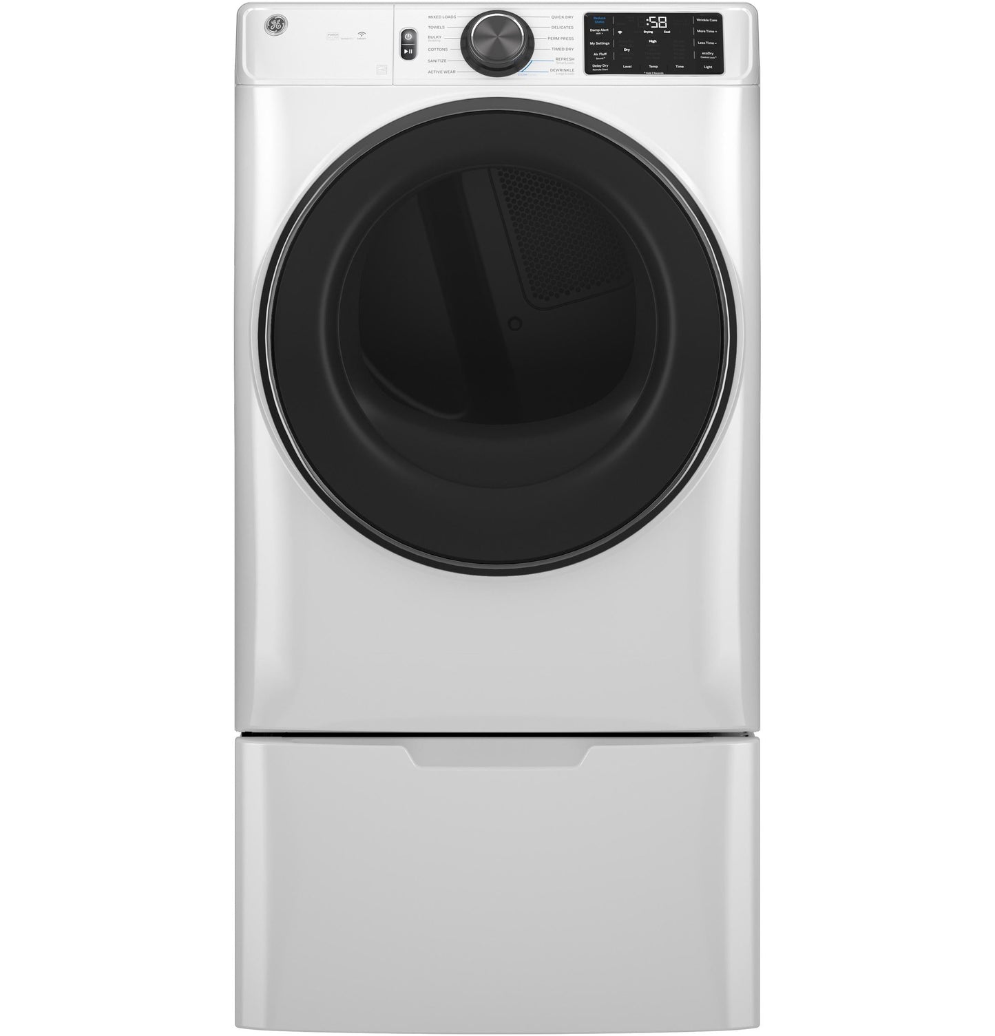 GE APPLIANCES GFD65GSSVWW GE(R) 7.8 cu. ft. Capacity Smart Front Load Gas Dryer with Steam and Sanitize Cycle - GFD65GSSVWW-KT