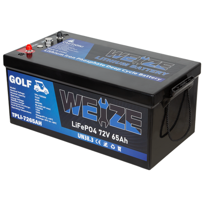 WEIZE 72V(76.8V) 65AH LiFePO4 Golf Cart Battery, 4992Wh Bluetooth Lithium Battery, 8000+ Cycles with 200A BMS, 10 Years Warranty - BAC-0118