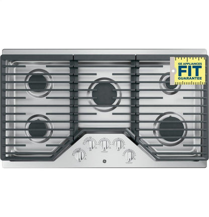 GE APPLIANCES JGP5036SLSS GE(R) 36" Built-In Gas Cooktop with 5 Burners and Dishwasher Safe Grates -JGP5036SLSS-KT