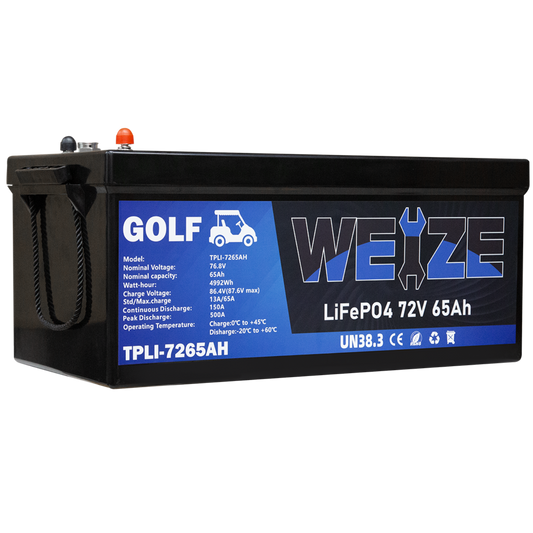 WEIZE 76.8V 65AH LiFePO4 Golf Cart Battery, 4992Wh Bluetooth Lithium Battery - BAC-0118