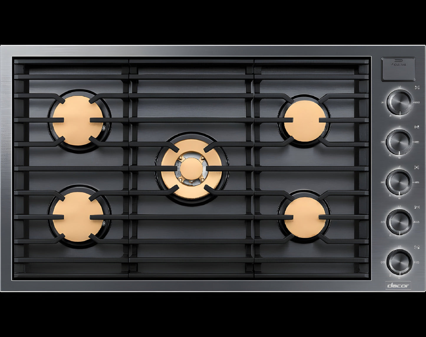 DACOR 36" Gas Cooktop, Graphite Stainless Steel, Natural Gas - DTG36M955FM-KT