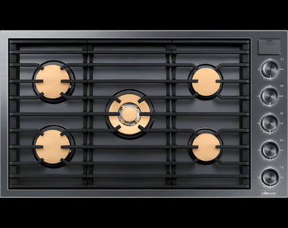 DACOR 36" Gas Cooktop, Graphite Stainless Steel, Natural Gas - DTG36M955FM-KT