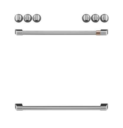 Café Front Control Electric Knobs and Handles - Brushed Stainless - CXFCEHKPMSS-KT