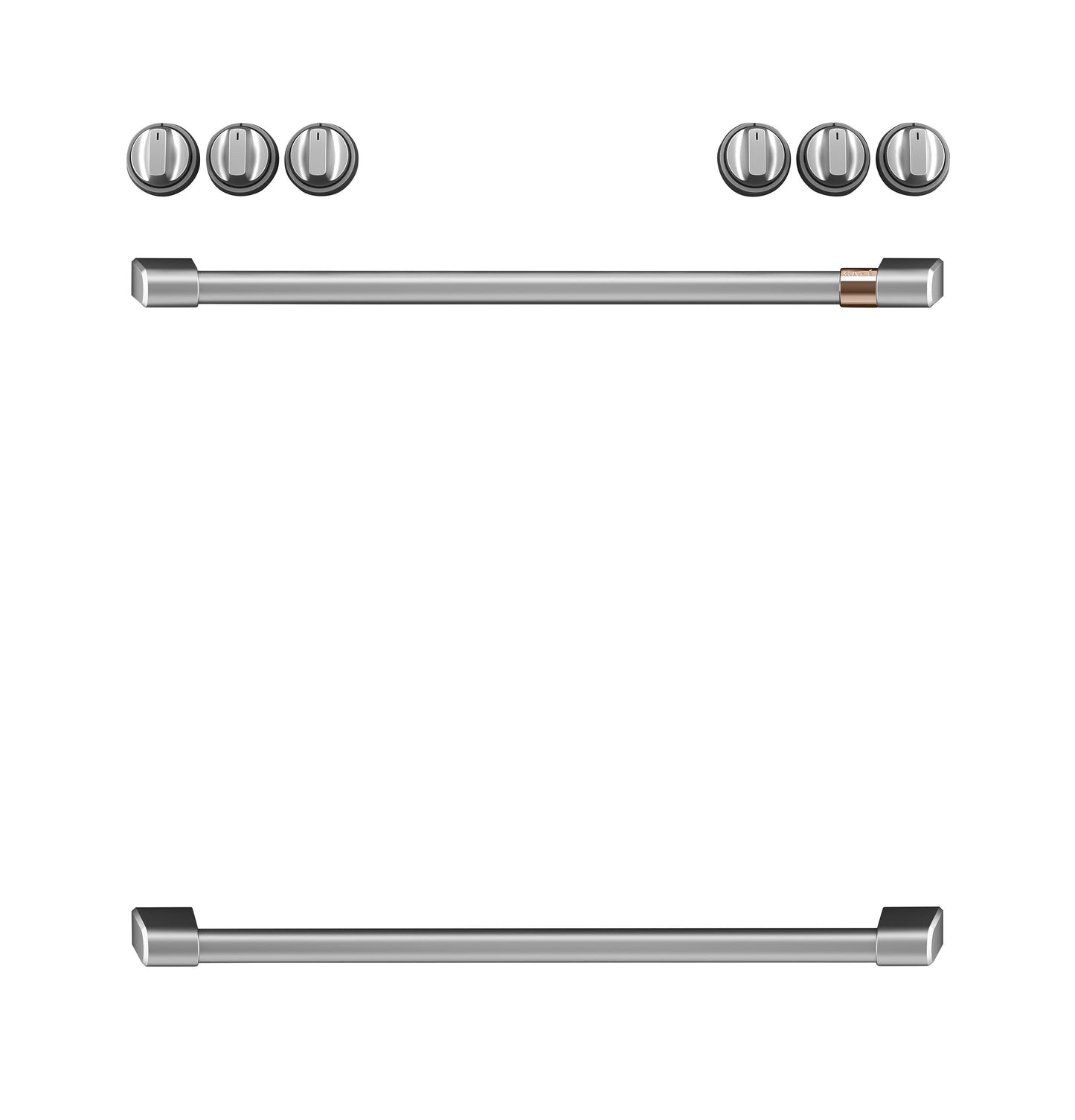Café Front Control Electric Knobs and Handles - Brushed Stainless - CXFCEHKPMSS-KT