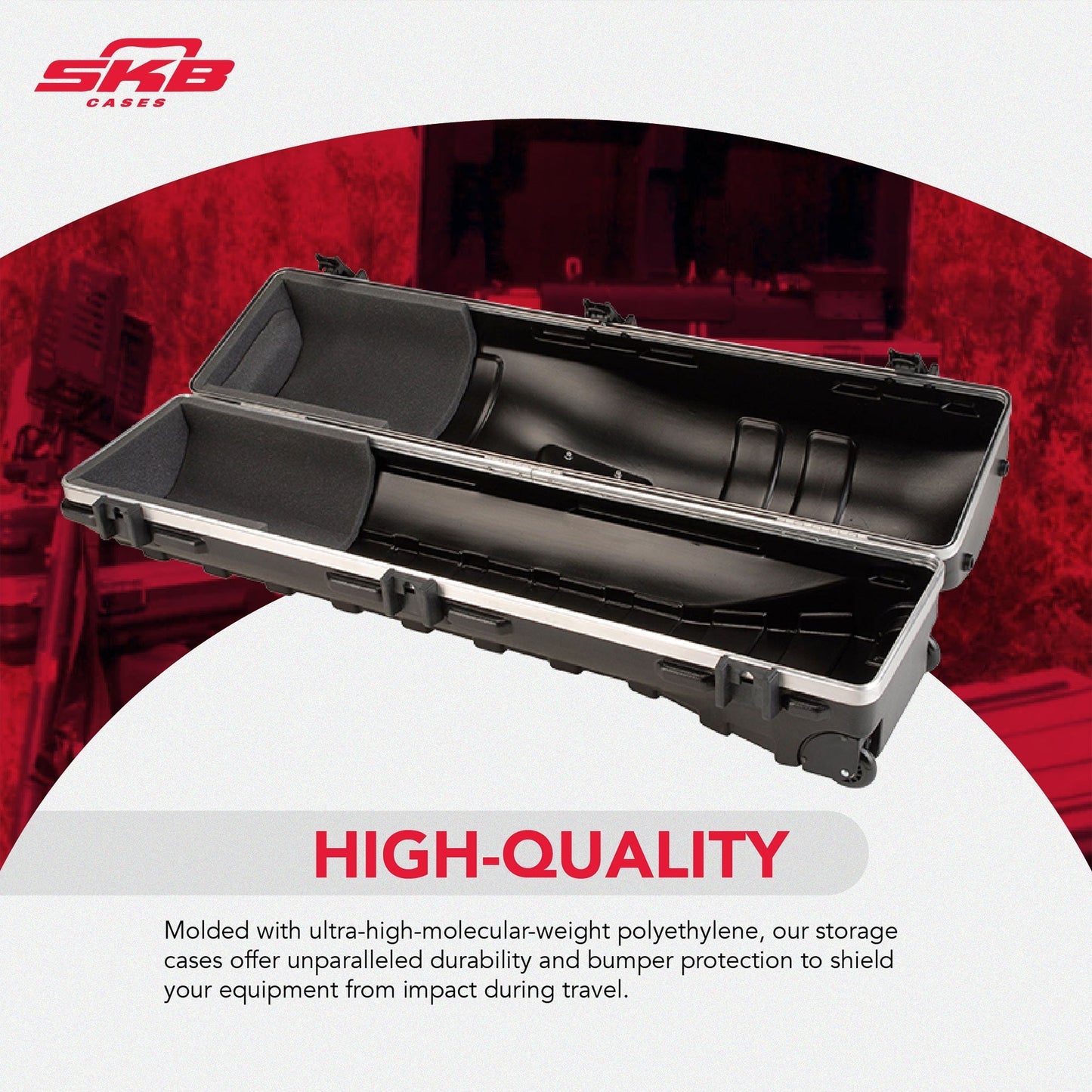 SKB Cases ATA Deluxe Hard Plastic Storage Wheeled Golf Bag Travel Case (2 Pack) - 111077