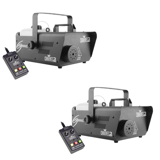 CHAUVET DJ Hurricane 1600 2.4L Pro Fog/Smoke Machine w/FC-T Wire Remote (2 Pack) - 116926