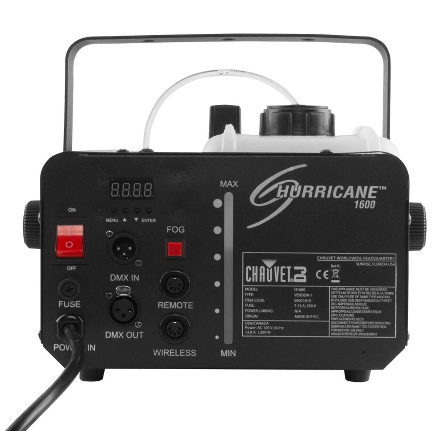 CHAUVET DJ Hurricane 1600 2.4L Pro Fog/Smoke Machine w/FC-T Wire Remote (2 Pack) - 116926