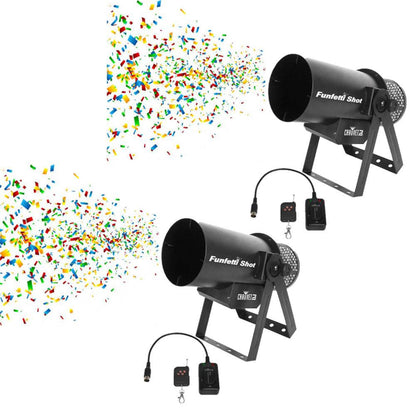 Chauvet DJ Professional Special Event Confetti Launcher and Remote (2 Pack) - 119551