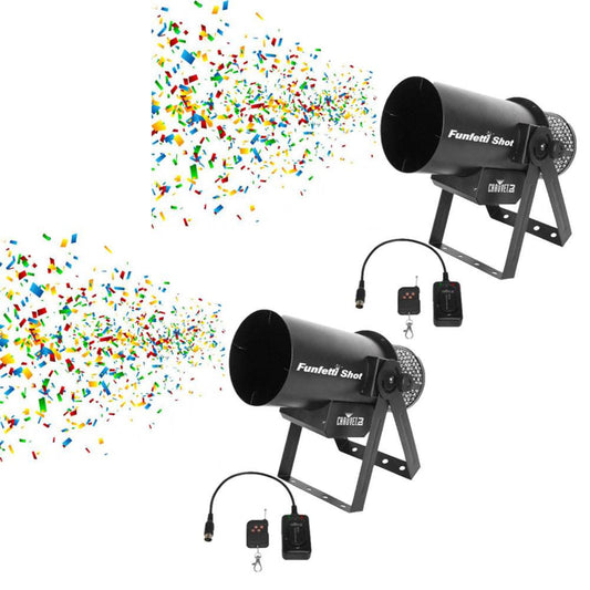 Chauvet DJ Professional Special Event Confetti Launcher and Remote (2 Pack) - 119551