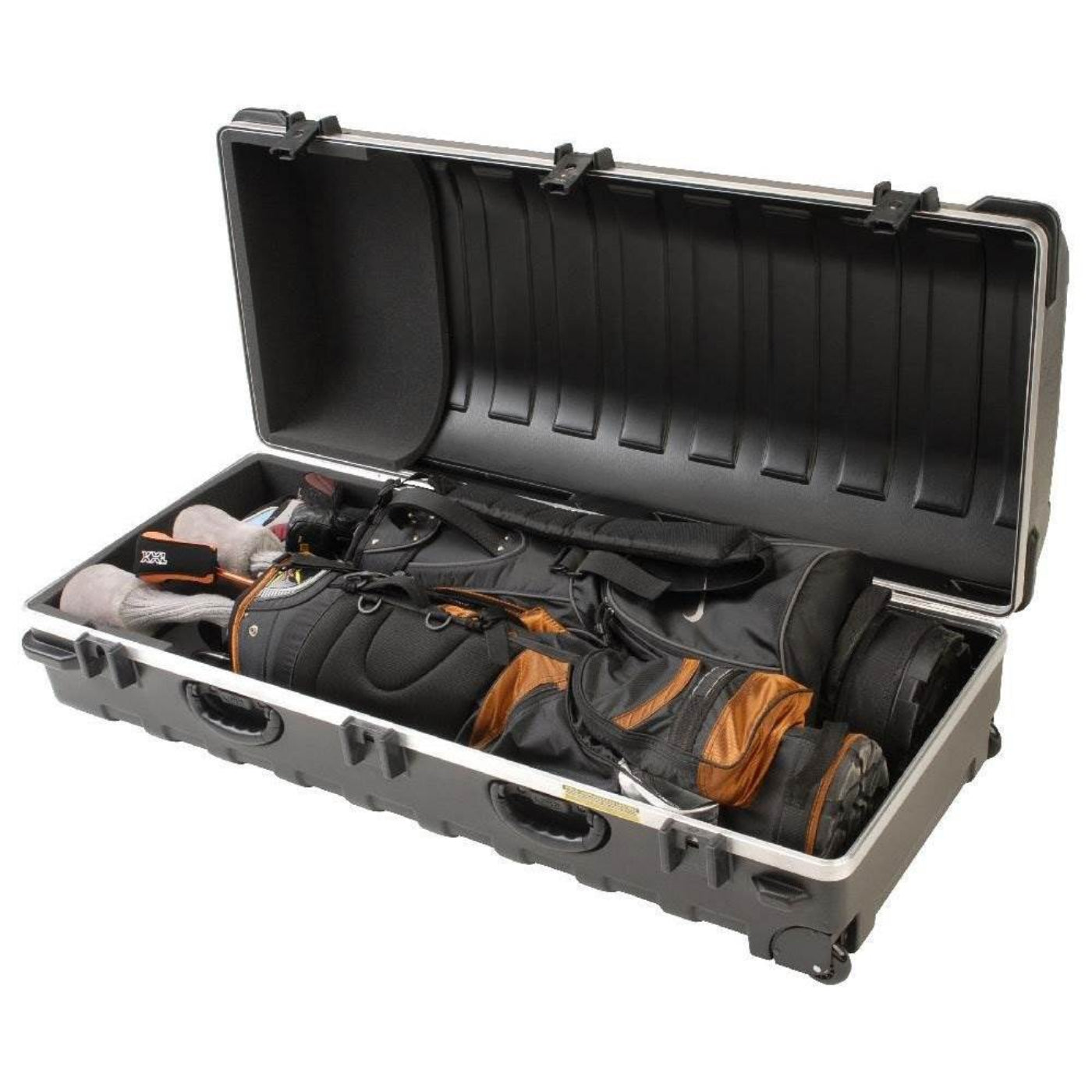 SKB Cases Double ATA Standard Hard Plastic Wheeled Golf Bag Travel Case (2 Pack) - 123038