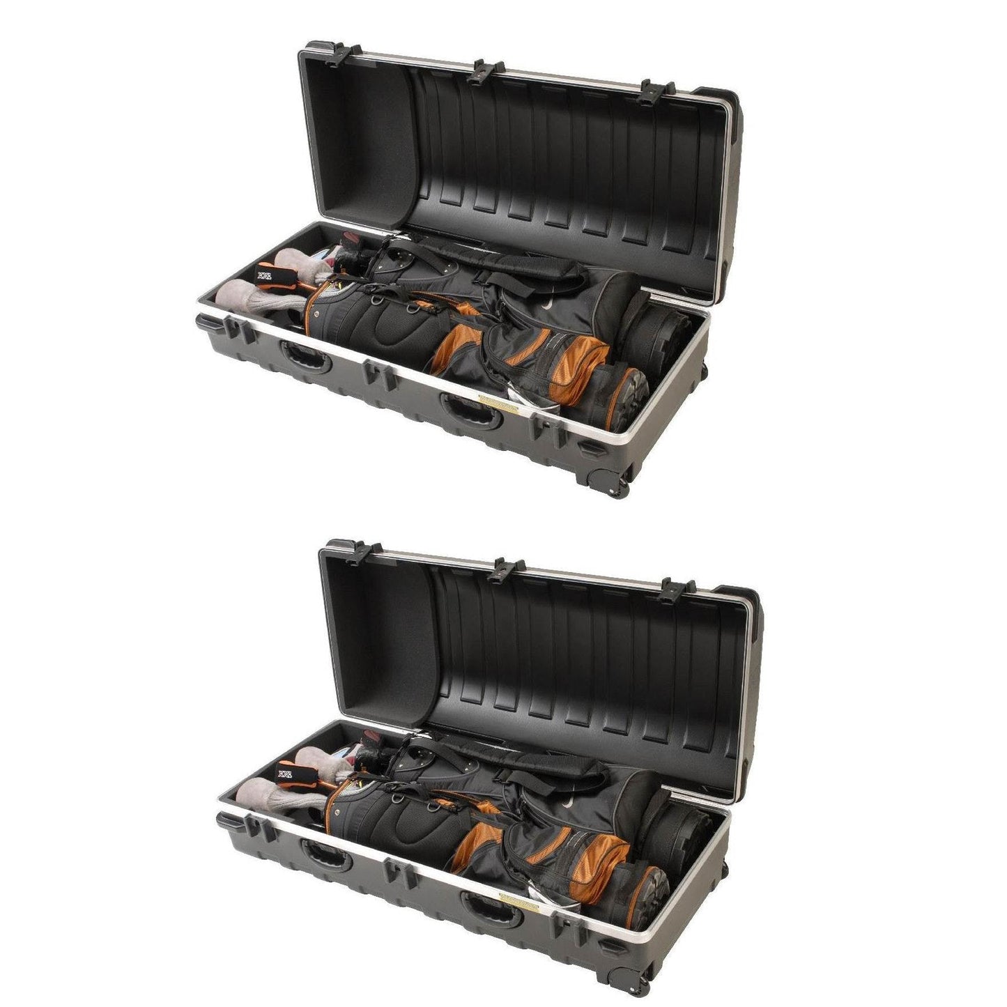 SKB Cases Double ATA Standard Hard Plastic Wheeled Golf Bag Travel Case (2 Pack) - 123038