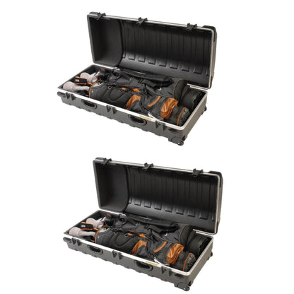 SKB Cases Double ATA Standard Hard Plastic Wheeled Golf Bag Travel Case (2 Pack) - 123038