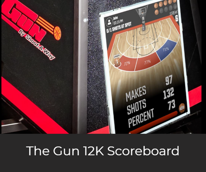 The Gun 12K by Shoot-A-Way is the most advanced shooting machine in the world. Complete with a fully interactive touchscreen with over 200 programmable locations and a 19″ front display for instant feedback, drill instruction, and much more.  The Gun 12K has numerous colors and variations to truly make it your custom shooting machine.  Shootaway has been the top shooting machine manufacturer selling over 26,000 shooting machines since its beginning.  These machines are made in the USA.