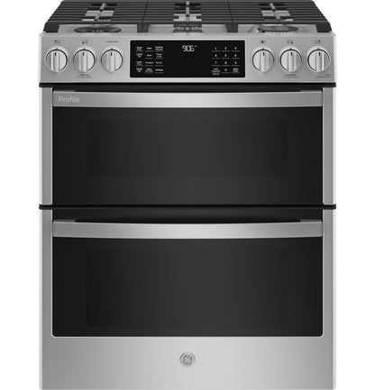 GE APPLIANCES PGB965YPFS GE Profile(TM) 30" Free-Standing Gas Double Oven Convection Fingerprint Resistant Range with No Preheat Air Fry -  PGB965YPFS