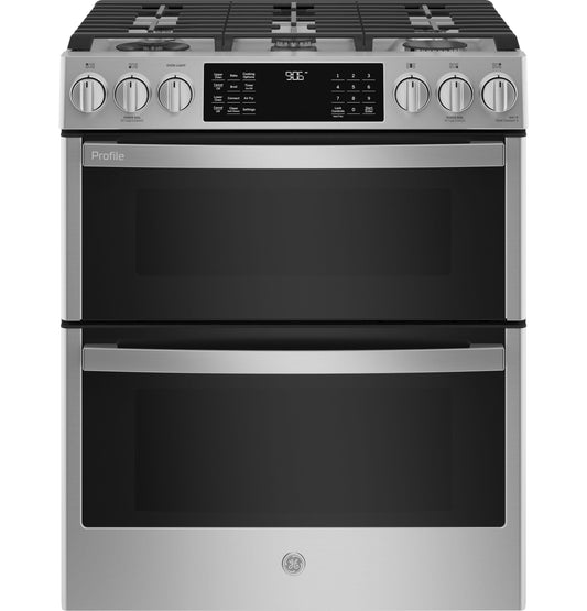 GE APPLIANCES PGB965YPFS GE Profile(TM) 30" Free-Standing Gas Double Oven Convection Fingerprint Resistant Range with No Preheat Air Fry -  PGB965YPFS