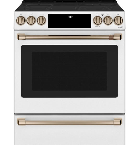 Café 30" Smart Slide-In, Front-Control, Radiant and Convection Range - CES700P4MW2