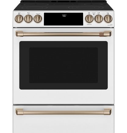 Café 30" Smart Slide-In, Front-Control, Radiant and Convection Range - CES700P4MW2