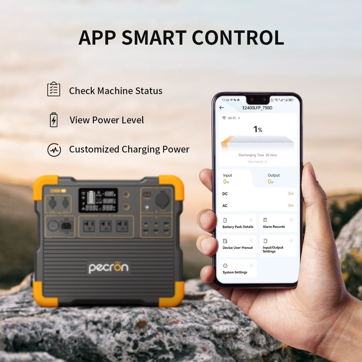 PECRON E2400LFP Portable Power Station 2400W 2048Wh - E2400LFP