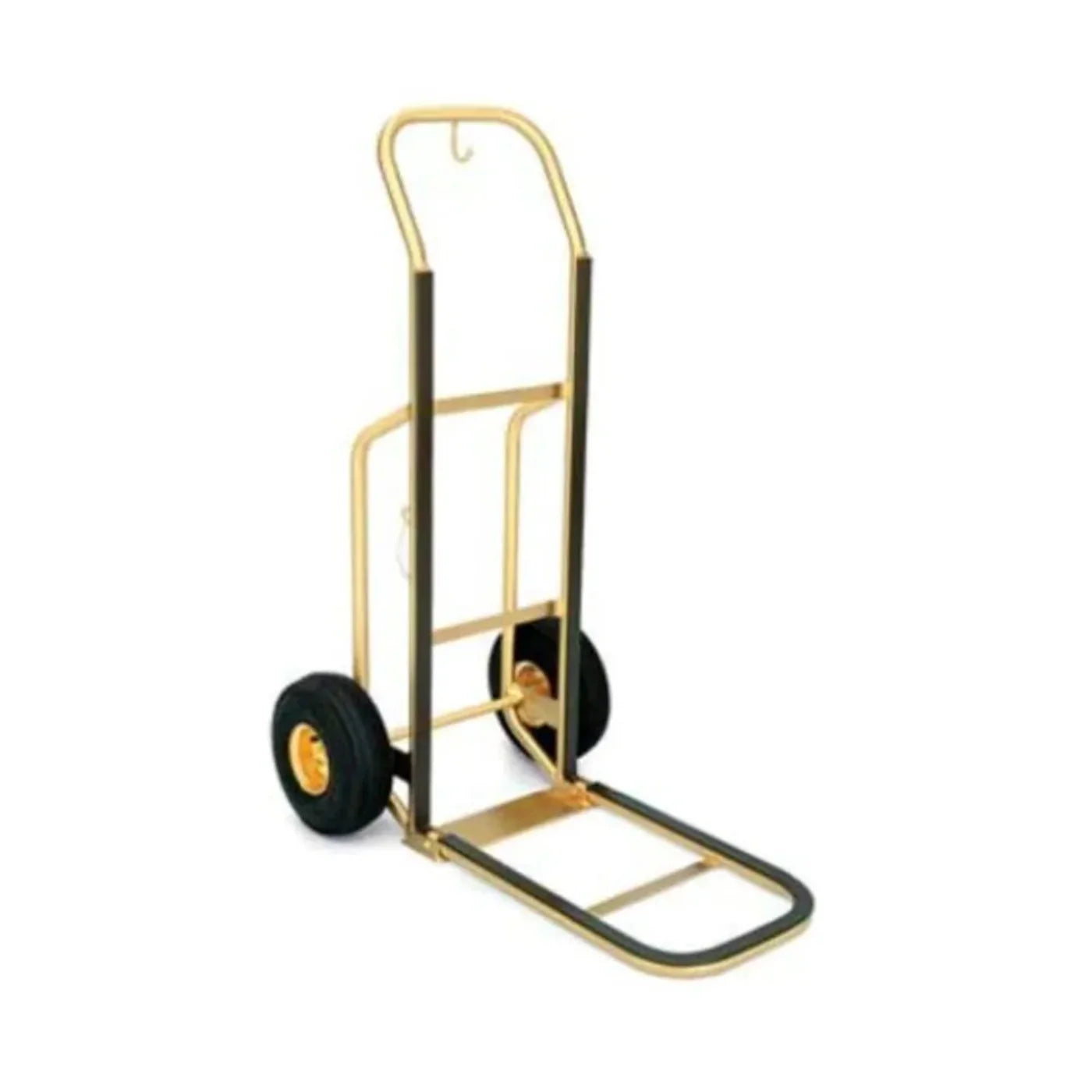 Forbes Industries 1555 23.5" Handtruck in Brushed Brass With 10" Black Pneumatic Wheels - 1555