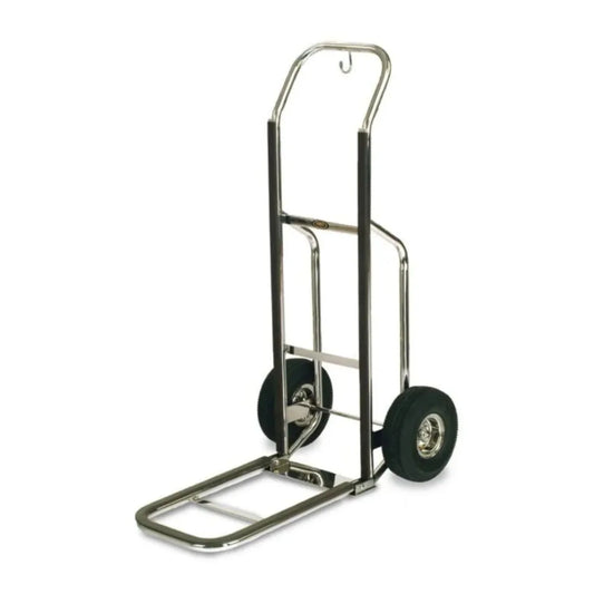 Forbes Industries 1555-B-PS 23.5"Deluxe Handtruck, Polished Stainless Steel, Black Vinyl Bumper Strips, 10” Black Pneumatic wheels - 1555-B-PS