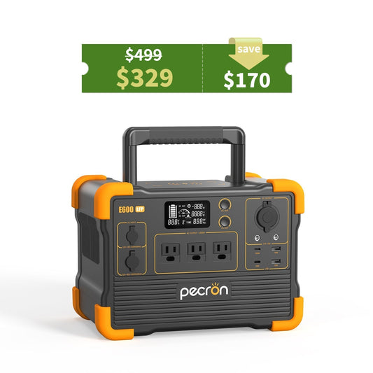 PECRON E600LFP Portable Power Station 1200W 614Wh LiFePo4 - E600LFP
