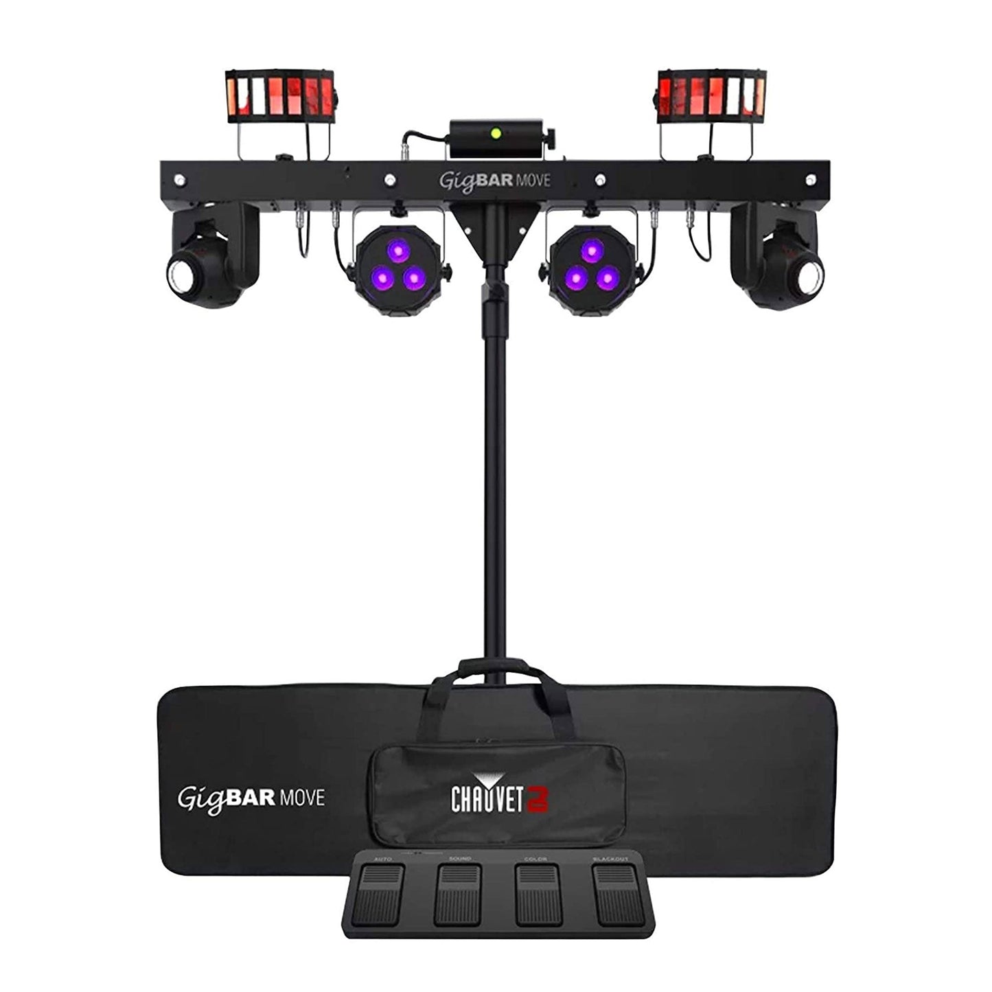 Chauvet DJ Gig Bar Move 5-in-1 LED Lighting System with 2 Moving Heads, Black - 193481