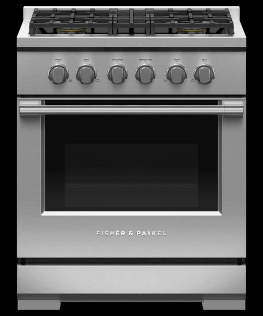 FISHER & PAYKEL RGV3304L Gas Range, 30", 4 Burners, LPG - RGV3304L