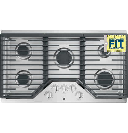 GE APPLIANCES JGP5036SLSS GE(R) 36" Built-In Gas Cooktop with 5 Burners and Dishwasher Safe Grates -JGP5036SLSS-KT