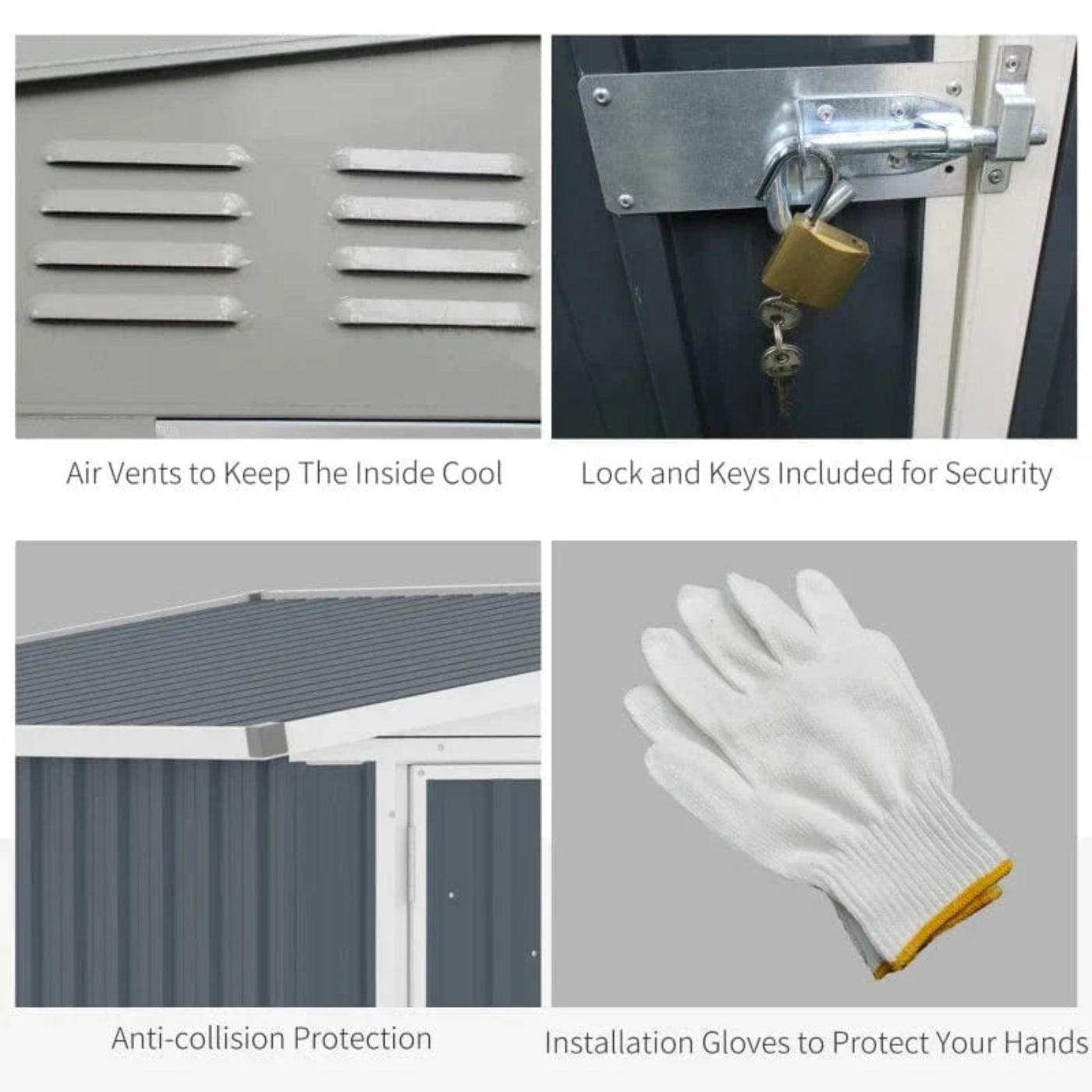 Outsunny 4' x 6' Steel Garden Storage Shed - 845-692