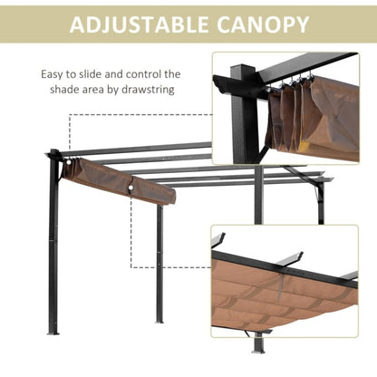 Outsunny 10' x 13' Outdoor Pergola Gazebo Backyard Canopy Cover - 84C-055BK