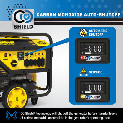 Champion 12000W/15000W Generator Gas 50A Electric Start with CO Shield New - 201160