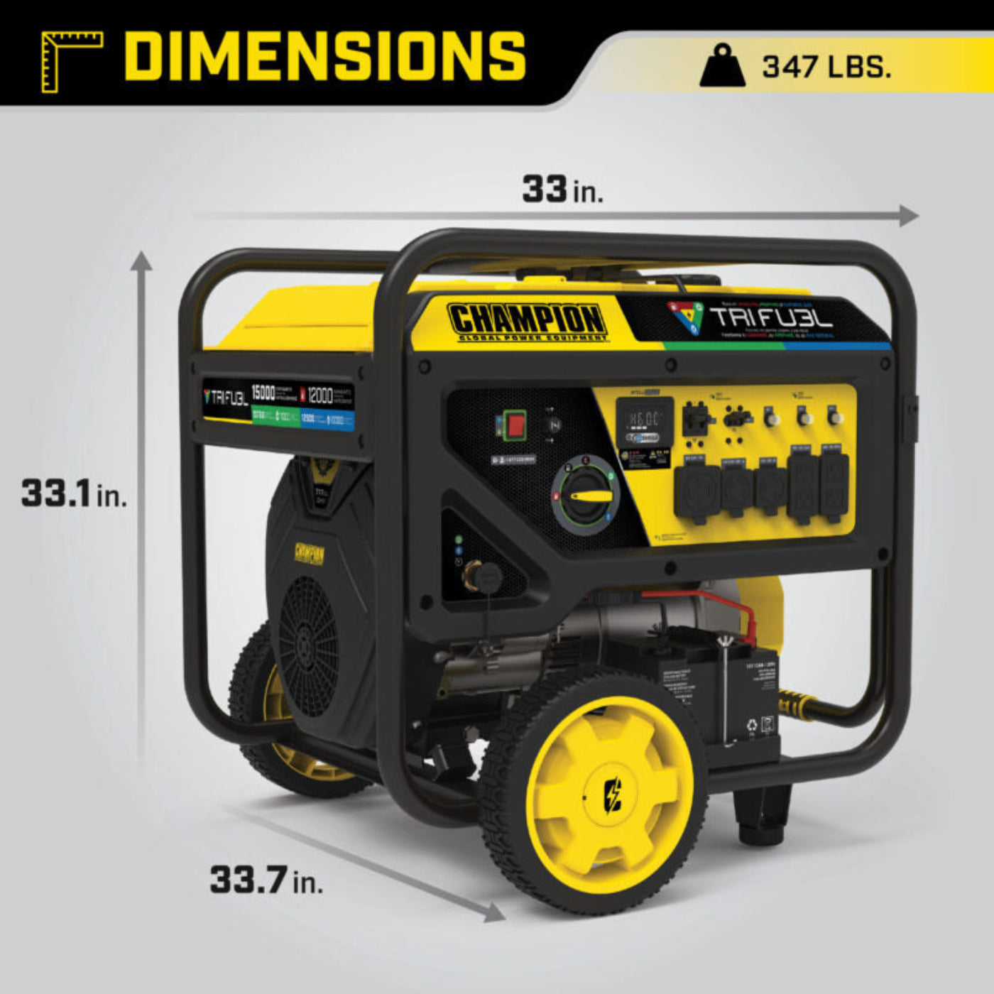Champion 12000W/15000W Generator Tri-Fuel Electric Start CO Shield Gas Propane Natural Gas New - 201161