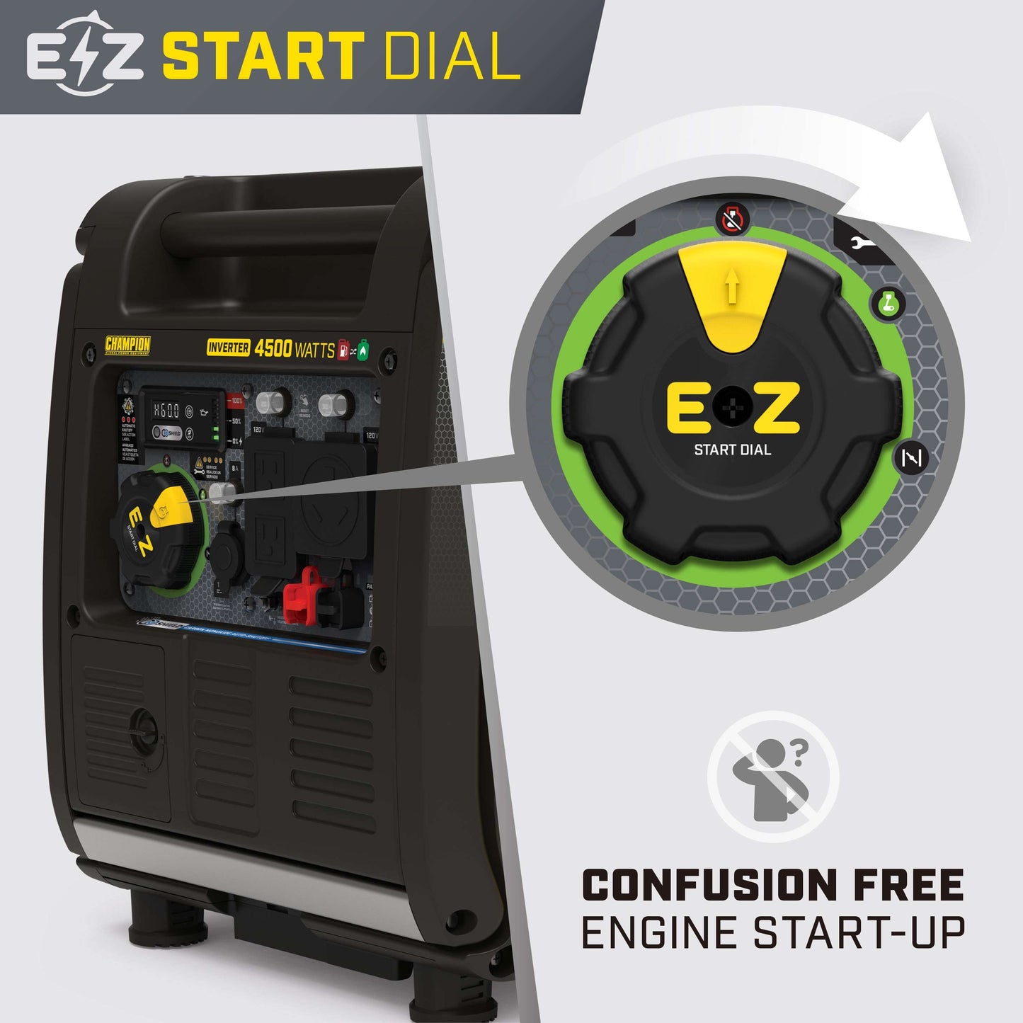 Champion 2001319 3500W/4500W Generator Dual Fuel Inverter Electric Start with CO Shield New - 201319