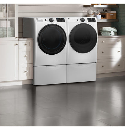 GE APPLIANCES GFD65ESSVWW GE(R) 7.8 cu. ft. Capacity Smart Front Load Electric Dryer with Steam and Sanitize Cycle - GFD65ESSVWW-KT