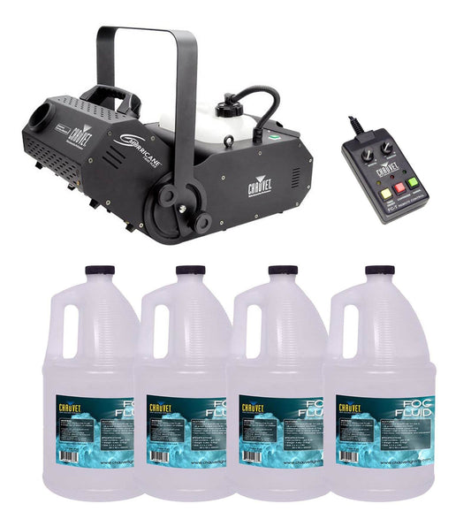 Chauvet DJ Hurricane 1800 H1800 Flex Fog/Smoke Machine W/4 FJU Gallons Fog Juice - 23937