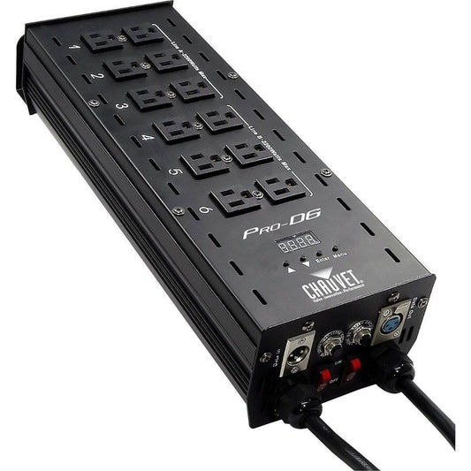 CHAUVET DJ Pro D6 6-Channel DMX-512 Dual 20A Power Dimmer Switch Relay Pack - 24497