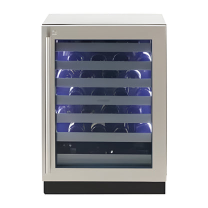 Sapphire Indoor | 24" Single Zone Wine Refrigerator , 7 Extension Wine Racks, Sapphire Blue Interior and Stainless Steel Door - SW24-SZ