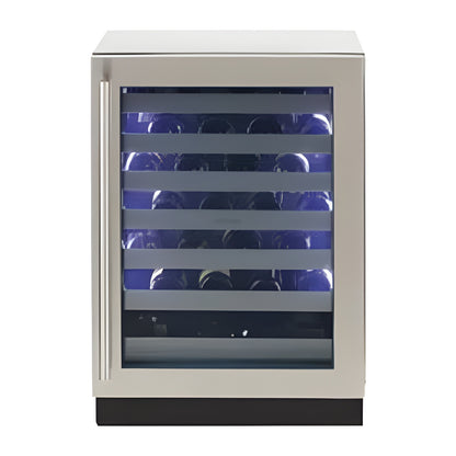 Sapphire Indoor | 24" Single Zone Wine Refrigerator , 7 Extension Wine Racks, Sapphire Blue Interior and Stainless Steel Door - SW24-SZ