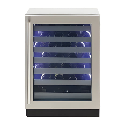 Sapphire Indoor | 24" Single Zone Wine Refrigerator , 7 Extension Wine Racks, Sapphire Blue Interior and Stainless Steel Door - SW24-SZ