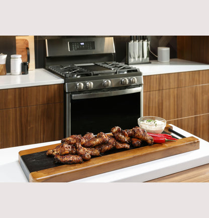 GE APPLIANCES PGB965YPFS GE Profile(TM) 30" Free-Standing Gas Double Oven Convection Fingerprint Resistant Range with No Preheat Air Fry -  PGB965YPFS