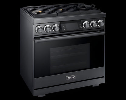 DACOR 36" Pro Gas Range, Graphite Stainless Steel, Natural Gas - DOP36M96GLM-KT