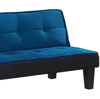 Modway Furniture 66" Chic Blue Fabric Sofa with Sleek Black Legs - Modern Armless Design for Stylish Living Spaces - 285669-HOMEROOTS