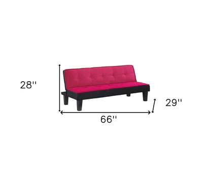 Modway Furniture 66" Pink Fabric Sofa with Modern Black Legs – Stylish, Durable, Chic for Contemporary Living Spaces - 285670-HOMEROOTS