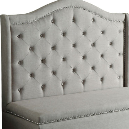 Modway Furniture 54" Beige Fabric Settee with Elegant Chocolate Legs - Versatile Sofa for Chic Home Decor Style - 285685-HOMEROOTS