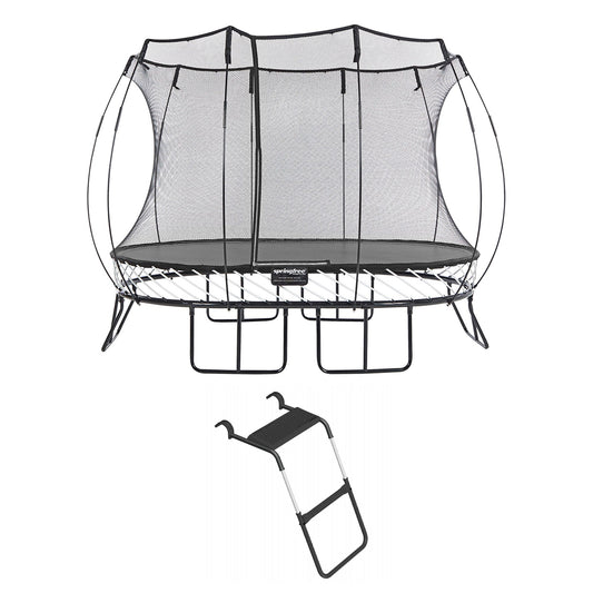 Springfree Trampoline Kids Oval 8 x 11Ft Trampoline & FlexrStep V2 Safety Ladder - 299723