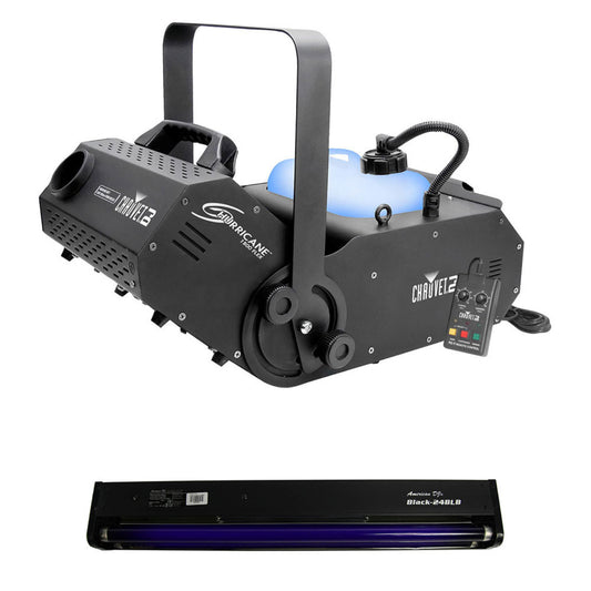Chauvet DJ Hurricane Fog Pro Machine w/ 24" 20W Black Light Tube And Fixture - 157545