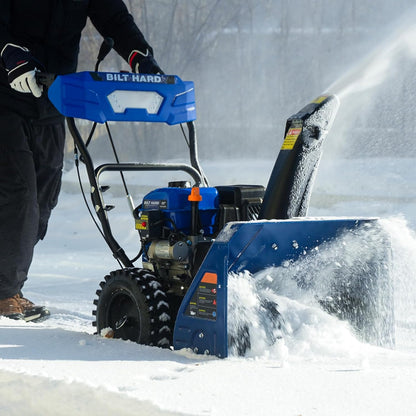 BILT HARD Snow Blower Gas Powered, 24 Inch 2-Stage Self-Propelled 212cc Engine with Electric Start, LED Headlight, 13" Snow Terrain Tires - TSA-0503