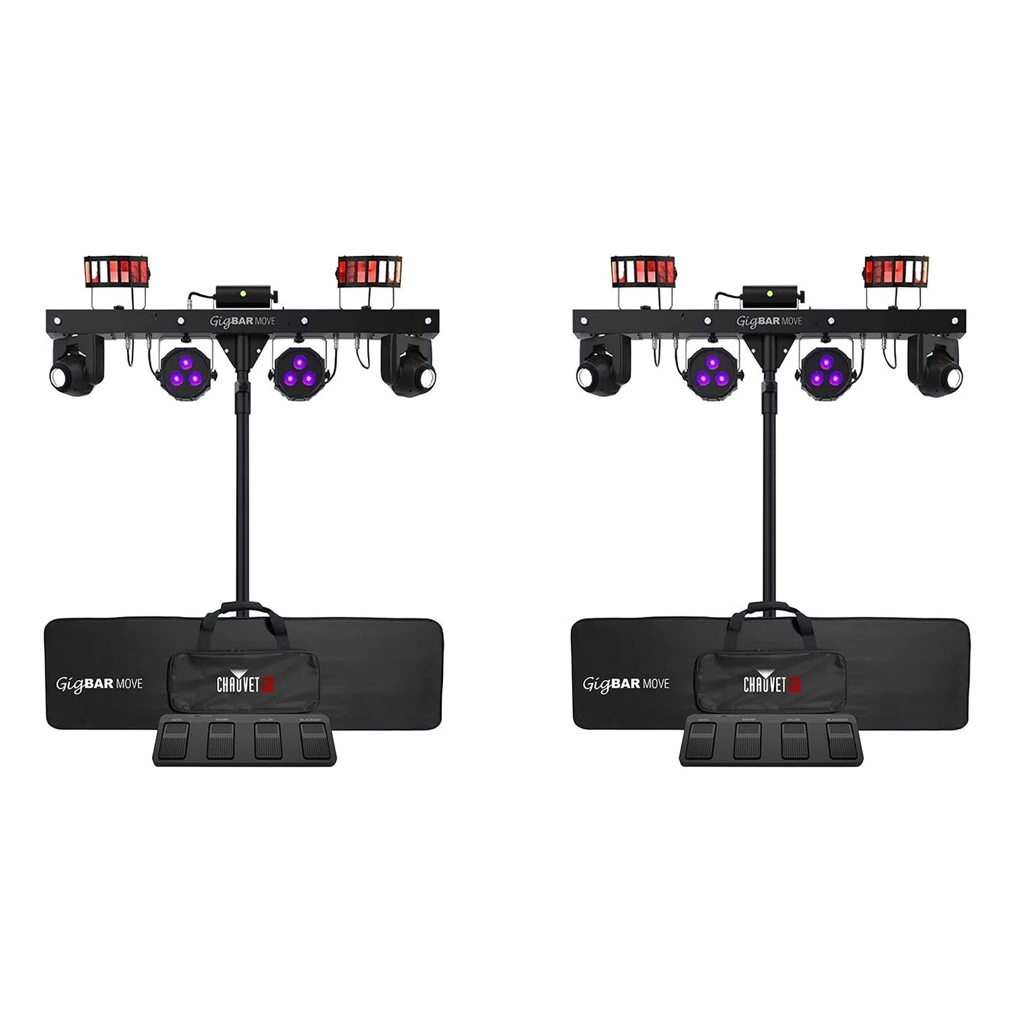 Chauvet DJ Gig Bar Move 5-in-1 LED Lighting System with 2 Moving Heads, Black - 193481