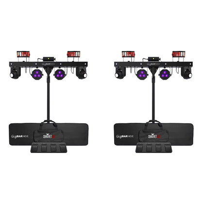 Chauvet DJ Gig Bar Move 5-in-1 LED Lighting System with 2 Moving Heads, Black - 193481