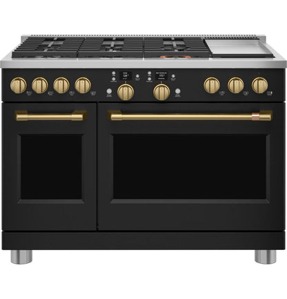 CAFE Café(TM) 48" Brushed Brass Handle & Knob Set for Pro Range and Rangetop - CXPR8HKPTCG-KT